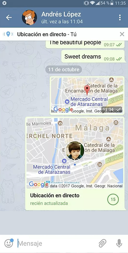 Monitorizar a localização de outra pessoa através do Telegram