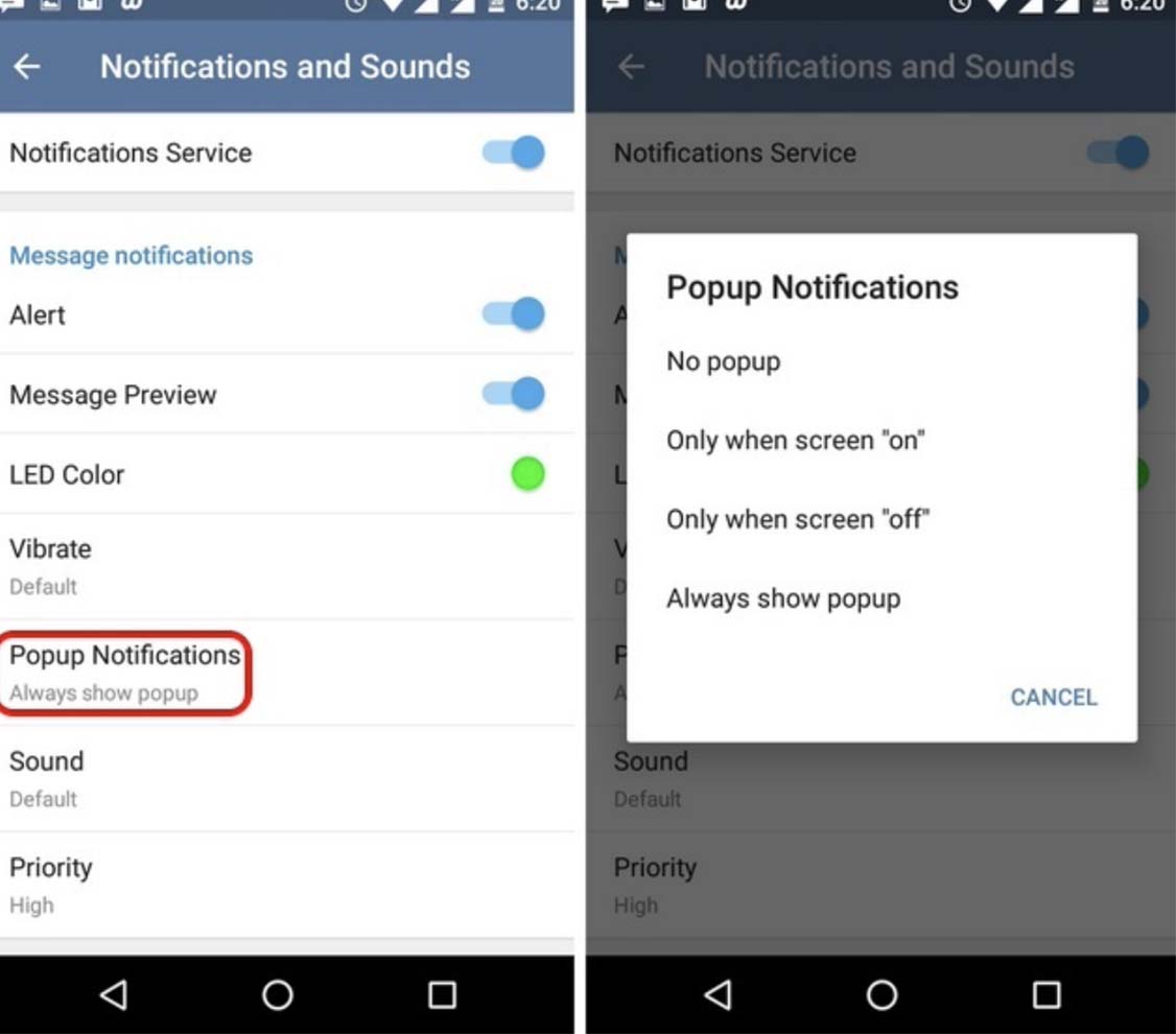 Como configurar notificações pop-up no Telegram